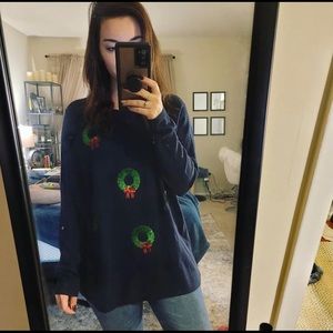 Beautiful Christmas Wreath Sweater!